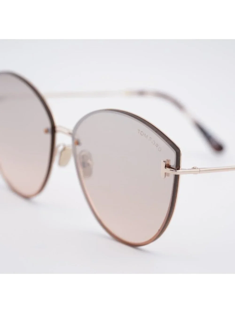 Tom Ford Evangeline FT1106 28U Sunglasses Shiny Rose Gold Cat Eye Frame